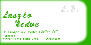 laszlo medve business card
